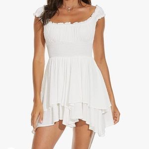 Forolav Flowy Romper for Women with Elastic Waist